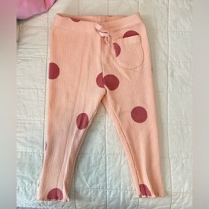 Zara Polka Dot - ribbed leggings - EUC - 12-18mo